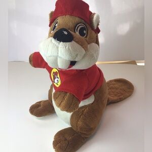 Buc-ees 11” Plush Buckee The Beaver Red Hat Shirt with Logo Stuffed Animal